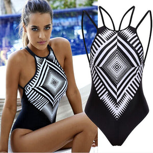 Women One-piece Retro Stylish Push Up Swimsuit Ladies Bandage Backless Monokini Swimsuits Swimwear Bathing Suit Plus Size