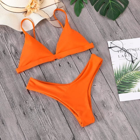 Lefeel Solid Brazilian Swimwear Women Micro Bikinis New Low Waist Bikini Set Sexy Swimsuit Summer Bathing Suit Beachwear Biquini