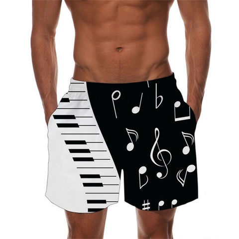 INSTANTARTS 3D Music Note Piano Keyboard Print Couple Swimming Suits Woman Sexy Bandeau Bikini Set Beach Shorts Man Bathing Wear