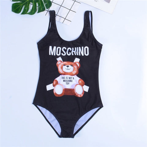 GNIM HL One Piece Bikini Swimwear Women New 2019 Cartoon Print Sexy Bikini Swimsuit Beachwear Bathing Suit Biquini Top Quality