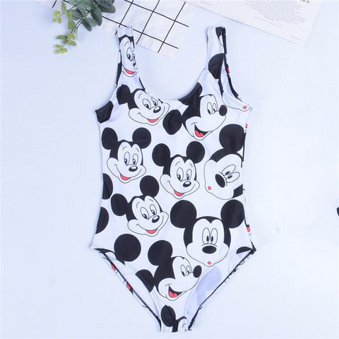 GNIM HL One Piece Bikini Swimwear Women New 2019 Cartoon Print Sexy Bikini Swimsuit Beachwear Bathing Suit Biquini Top Quality