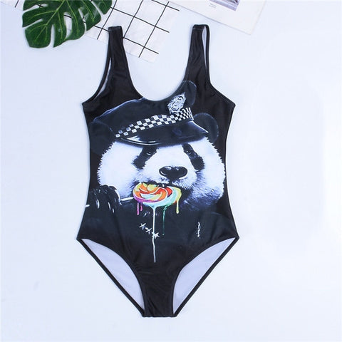 GNIM HL One Piece Bikini Swimwear Women New 2019 Cartoon Print Sexy Bikini Swimsuit Beachwear Bathing Suit Biquini Top Quality