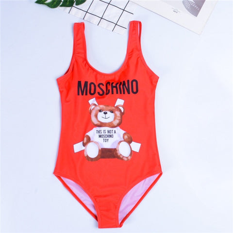 GNIM HL One Piece Bikini Swimwear Women New 2019 Cartoon Print Sexy Bikini Swimsuit Beachwear Bathing Suit Biquini Top Quality