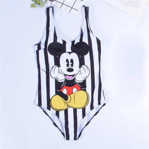 GNIM HL One Piece Bikini Swimwear Women New 2019 Cartoon Print Sexy Bikini Swimsuit Beachwear Bathing Suit Biquini Top Quality