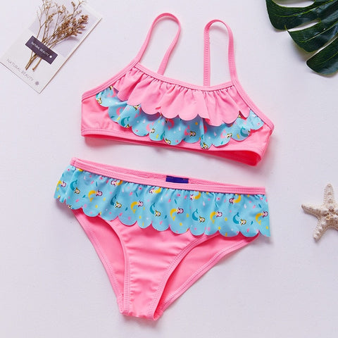 2019 Girls Bikini Suits 6-15Years Two-Pieces Summer Bathing Suits Fashion Girls Swimsuits Sports Swimwear for Kids Girls CZ984