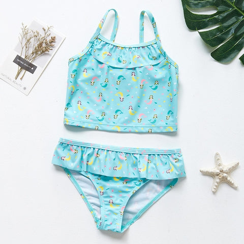 2019 Girls Bikini Suits 6-15Years Two-Pieces Summer Bathing Suits Fashion Girls Swimsuits Sports Swimwear for Kids Girls CZ984