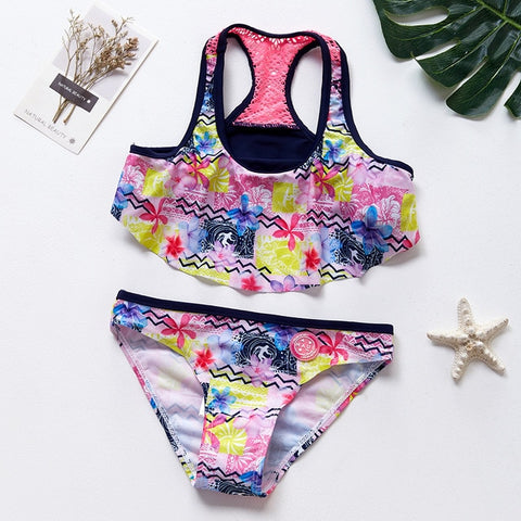 2019 Girls Bikini Suits 6-15Years Two-Pieces Summer Bathing Suits Fashion Girls Swimsuits Sports Swimwear for Kids Girls CZ984