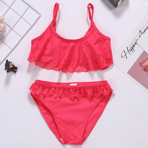 2019 Girls Bikini Suits 6-15Years Two-Pieces Summer Bathing Suits Fashion Girls Swimsuits Sports Swimwear for Kids Girls CZ984