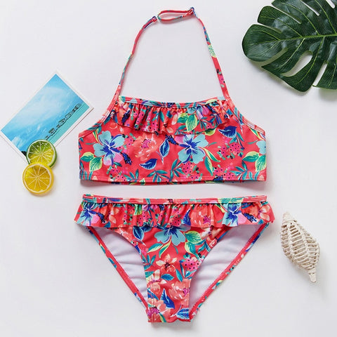 2019 Girls Bikini Suits 6-15Years Two-Pieces Summer Bathing Suits Fashion Girls Swimsuits Sports Swimwear for Kids Girls CZ984