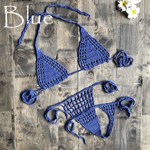 Handmade Crochet Micro Bikini G Thong String Beach Micro Swimwear Sexy Lingerie Sets 2019 Hot Sale