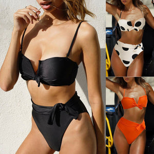 Women Summer Sexy Bikini Set Bandage Swimsuits Swimwear Bathing Suits Beachwear Slim Multi-choice Bathing Suits Padded Beachwear