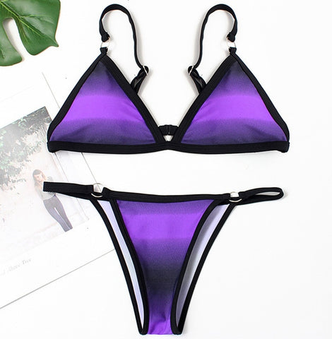 Sexy Solid Bikini Set Low Waist Swimwear Women Brazilian Bathing Suit Summer Swimsuit Female Backless Beachwear Biquini Mujer