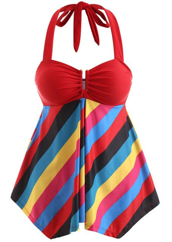 2019 Plus Size V Neck Swimwear Women Skirt Swimsuit One Piece  Red Bathing Suit Large Size swimming suit for Women L-5XL D35