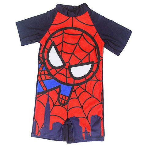 Boy One Piece Swimsuit Spider Man Swimwear Cartoon Bathing Suit Batman Swimming Boys Captain America Kids Sport Baby Beachwear