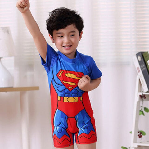 Boy One Piece Swimsuit Spider Man Swimwear Cartoon Bathing Suit Batman Swimming Boys Captain America Kids Sport Baby Beachwear