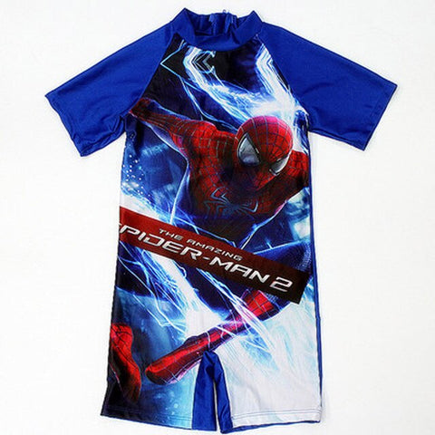 Boy One Piece Swimsuit Spider Man Swimwear Cartoon Bathing Suit Batman Swimming Boys Captain America Kids Sport Baby Beachwear