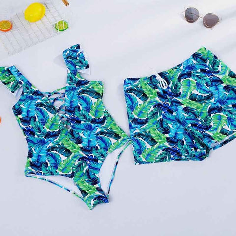 Swimwear For Couple One Piece Swimsuit Women Swimwear Shorts Man One-Piece Monokini Swimsuits Women's Swimming Suit 2019 Swim