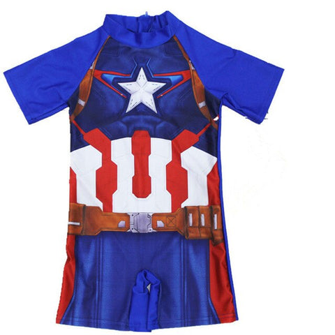 Children Swimsuit One Piece Swimwear Iron Man Bathing Suit Batman Swimming Boys Captain America Kids Sport Baby Beachwear