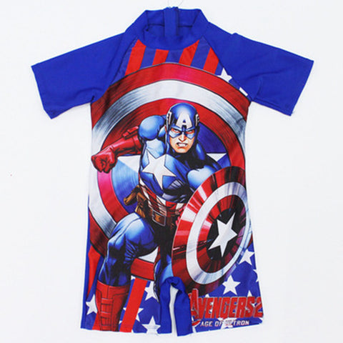 Children Swimsuit One Piece Swimwear Iron Man Bathing Suit Batman Swimming Boys Captain America Kids Sport Baby Beachwear