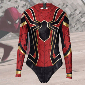 One Piece Swimsuit 2019 Long Sleeve Zipper Surfing Swim Wear Sweemsuit Spider-Man Printing Swimwear Bodysuit Sport Bathing Suit