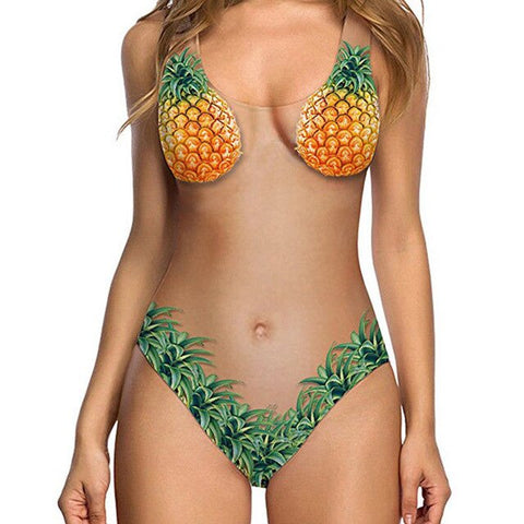 New Sexy Funny Joke Chest Printed Women Swimsuit Bathingsuit Swimwear Beachwear