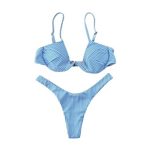 Drop Shipping Sexy Push Up Unpadded Brazilian Bikini Set Women 4 Colors Bandage Bikini Set Swimsuit Triangle Swimwear Bathing