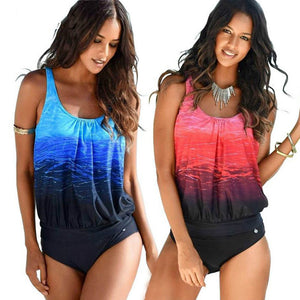 Gradient Tankini Swimsuits Women 2019 Plus Size Sexy Two Piece swimming Suit Maillot De Bain XXL Swimwear Female Vintage Sporty