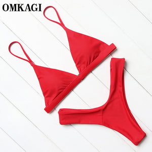 OMKAGI Brand Swimwear Women Swimsuit Sexy Push Up Micro Bikinis Set Swimming Bathing Suit Beachwear Summer Brazilian Bikini 2019