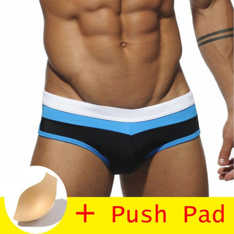 HIBUBBLE 17 Styles Swimwear Men Brief With Push Pad Sexy Swimsuit Waterproof Swimming Trunks For Bathing Swim Shorts Sunga Hot