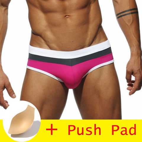 HIBUBBLE 17 Styles Swimwear Men Brief With Push Pad Sexy Swimsuit Waterproof Swimming Trunks For Bathing Swim Shorts Sunga Hot